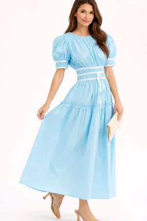 EMS-17-1 Sky Blue Maxi Dress